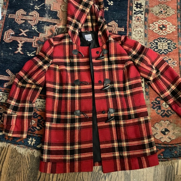 J. Jill Plaid Toggle Coat Jacket Small - Picture 2 of 9